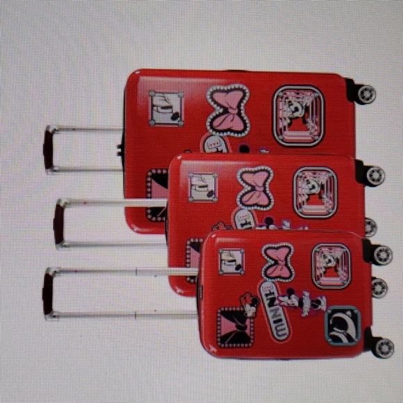 NEW FUL Hard Sided ABS Minnie Mouse 3-Piece Rolling Suitcase - Picture 4 of 8